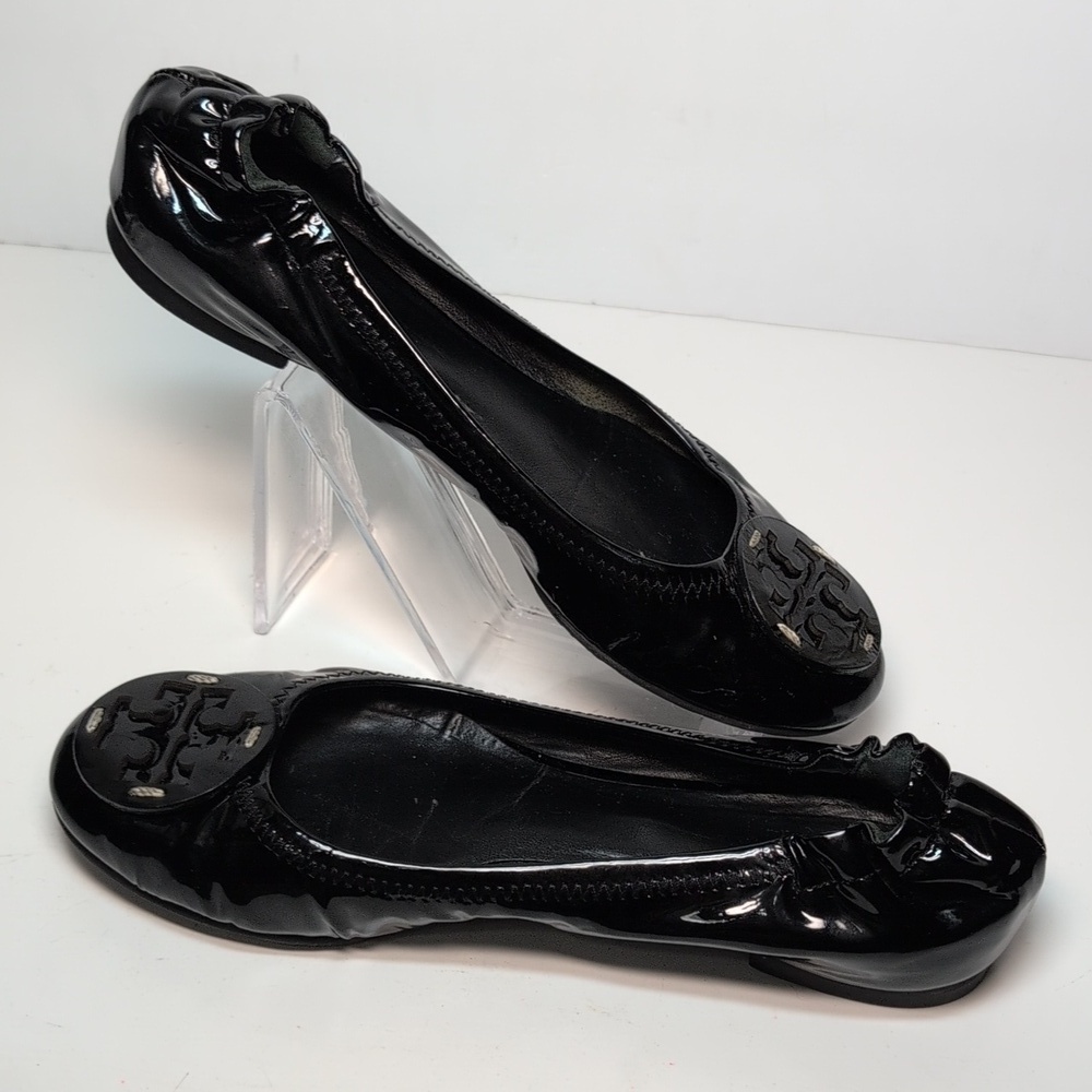 Tory Burch Minnie slip on leather glossy ballerina flats woman's size 7 - Picture 13 of 16